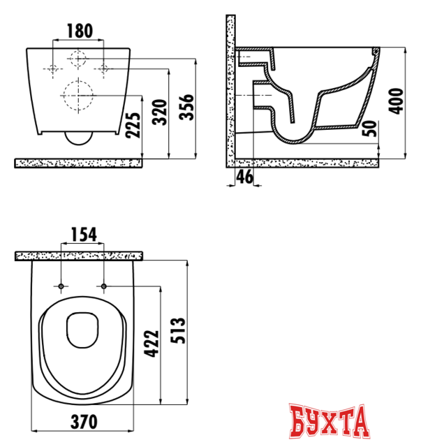 Унитаз подвесной Creavit Elegant EG321-11CB00E-0000 (без сиденья) 2